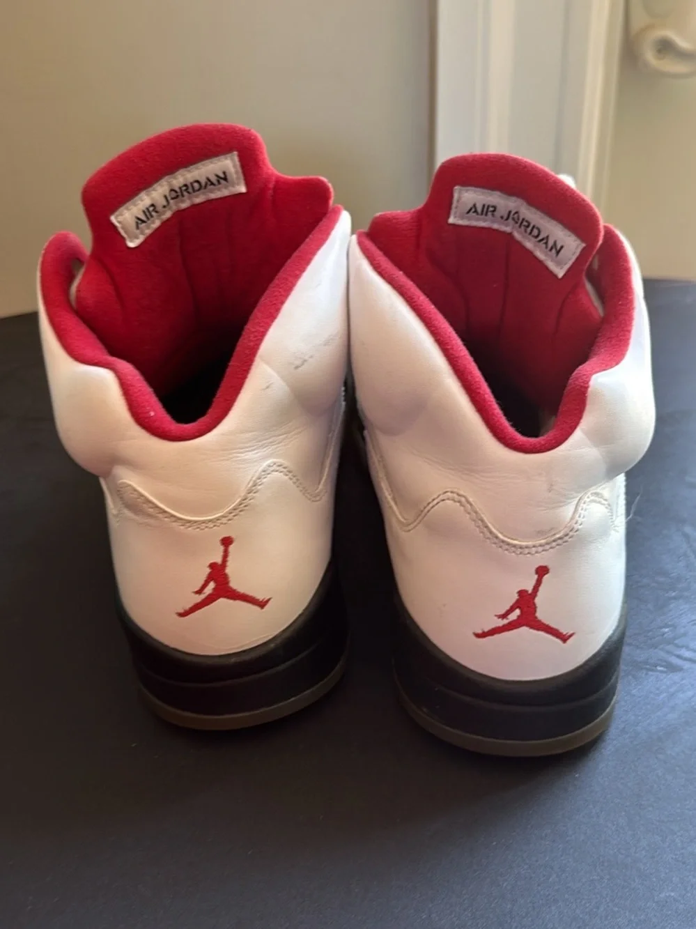 Jordan White & Red High-Top Basketball Sneakers